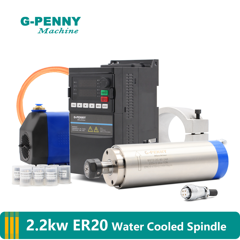 2.2Kw Water Cooled Spindle Kit Vfd - Kit de broche refroidie par eau