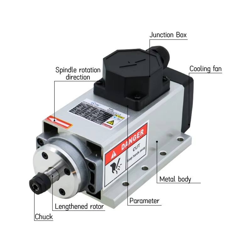 Moteur de broche CNC à refroid - Er20 Collet Chuck Spindle Motor 220V avis et prix
