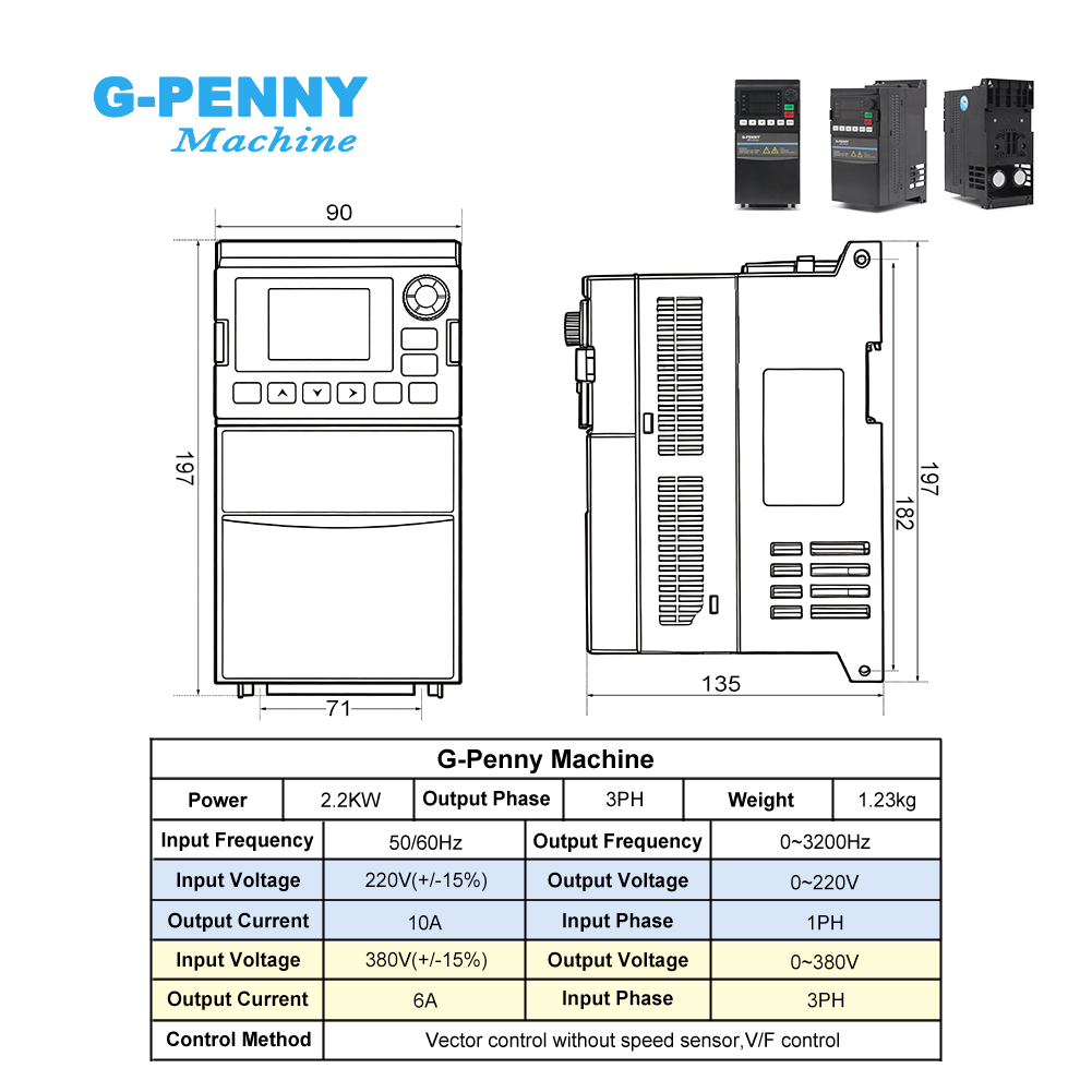 G-penny 2.2kw ER20 Kit de broc - 2.2Kw Water Cooled Spindle Kit Vfd avis et prix