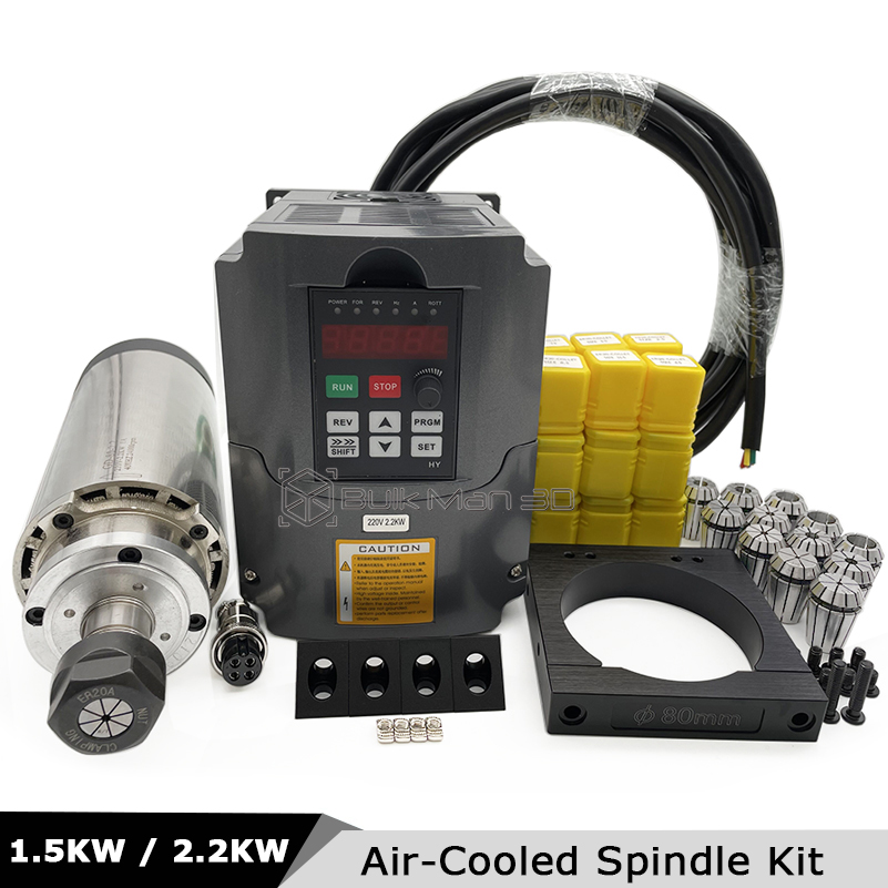 Kit de broche CNC refroidie pa - Air Cooled 1.5Kw Spindle Motor Inverter 110V avis et prix