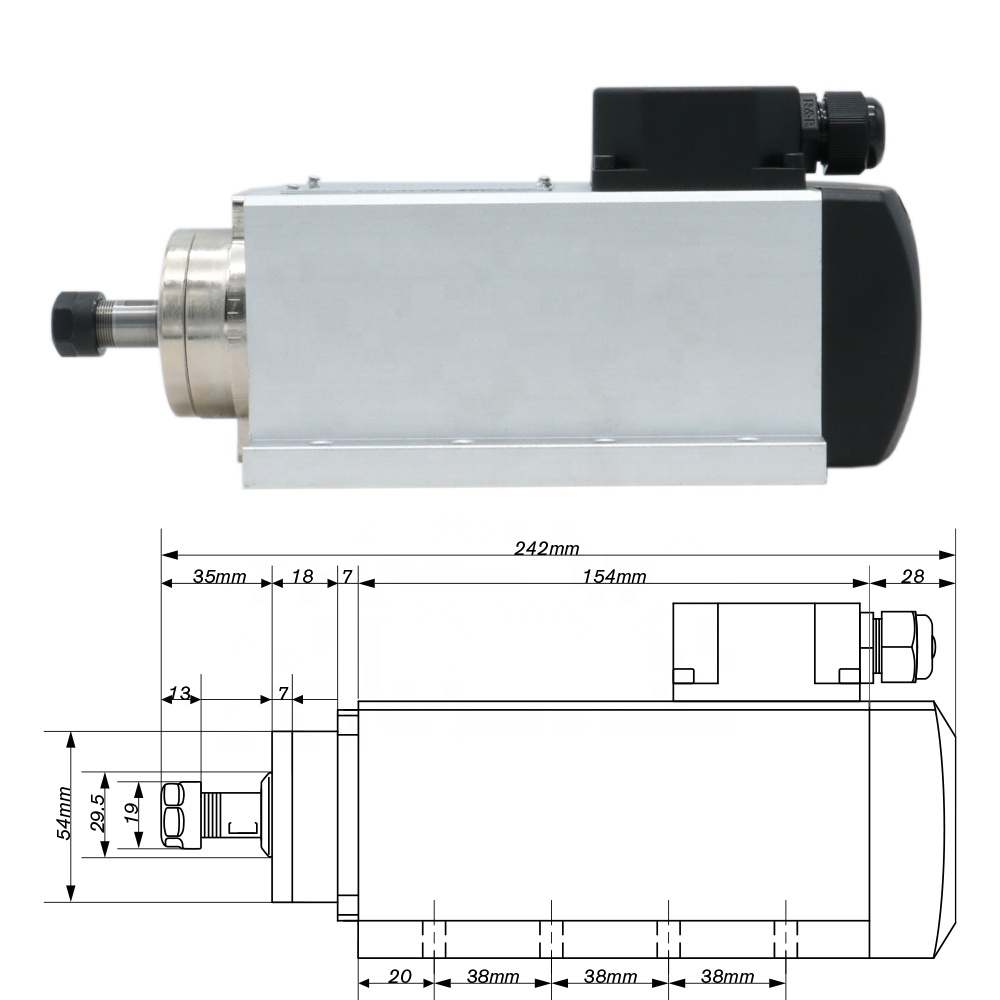 Moteur de broche refroidi par  - Air Cooled 1.5Kw Spindle Motor Inverter 110V avis et prix