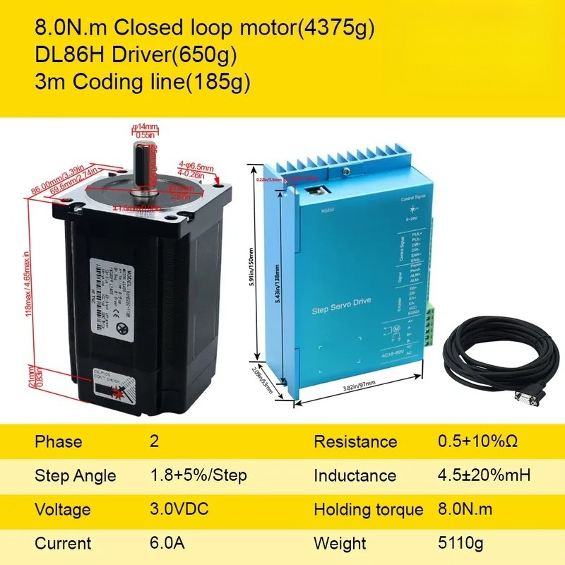 Ensemble de moteurs pas à pas  - Hybrid Servo Driver Nema 34 8.5Nm avis et prix