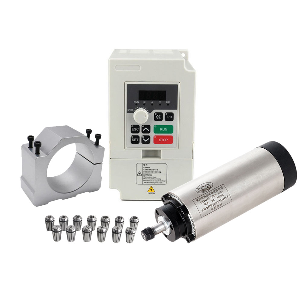 Kit de moteur de broche CNC 80 - Air Cooled 1.5Kw Spindle Motor Inverter 110V avis et prix